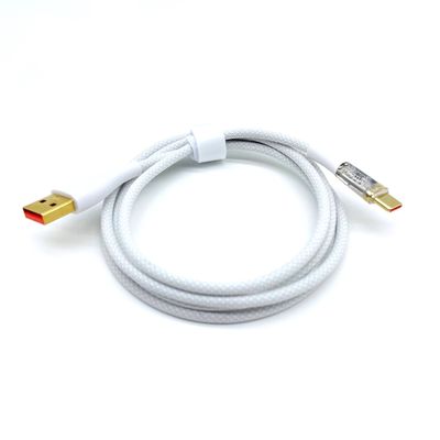 흰색 빠른 충전 남성 USB A에서 C 케이블 USB C 케이블